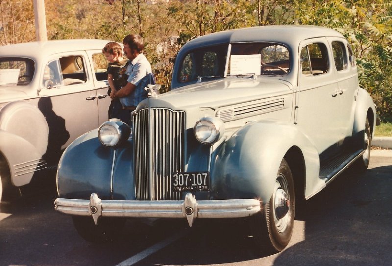 SCAN0451.JPG - Irby King and son.  Irby's '39 Packard on the right, Donroy Ober's '41 Packard on the left.