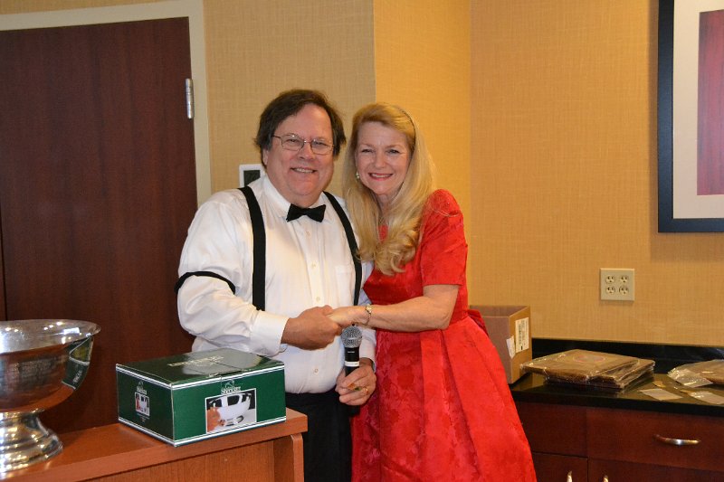 DSC_0128.JPG - Preservation award for the car of George and Kathy Duke, presented by Lynn Rogerson.