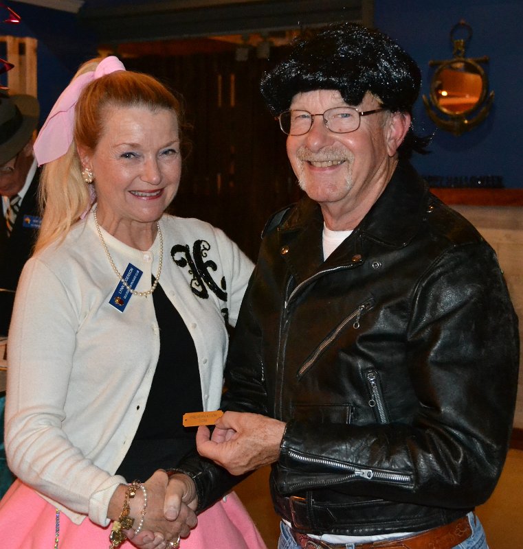 DSC_0246-001.JPG - Lynn Rogerson Shirey is presented a Preservation chip for her 1953 Clipper Touring Sedan by President Obenschain