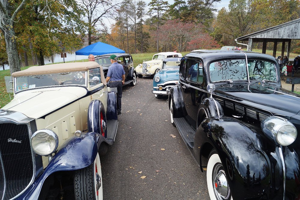 065.JPG - View of Bob Montague’s 1932 Light 8 convertible coupe and David Edge’s 1938 5-passenger coupe.Mark Fingerholz photo