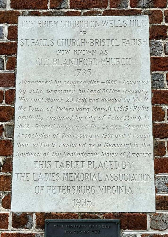 27.jpg - 1935 placard in front of the Blandford Church.