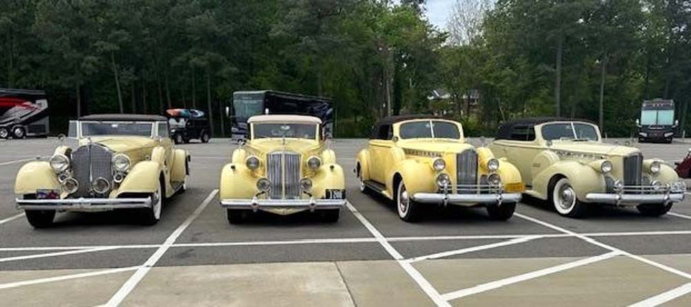 50.jpg - Springtime in Virginia brings out the flowers and yellow Packard convertibles, shown here in the parking lot of the Keystone Tractor Museum in Colonial Heights, VA.